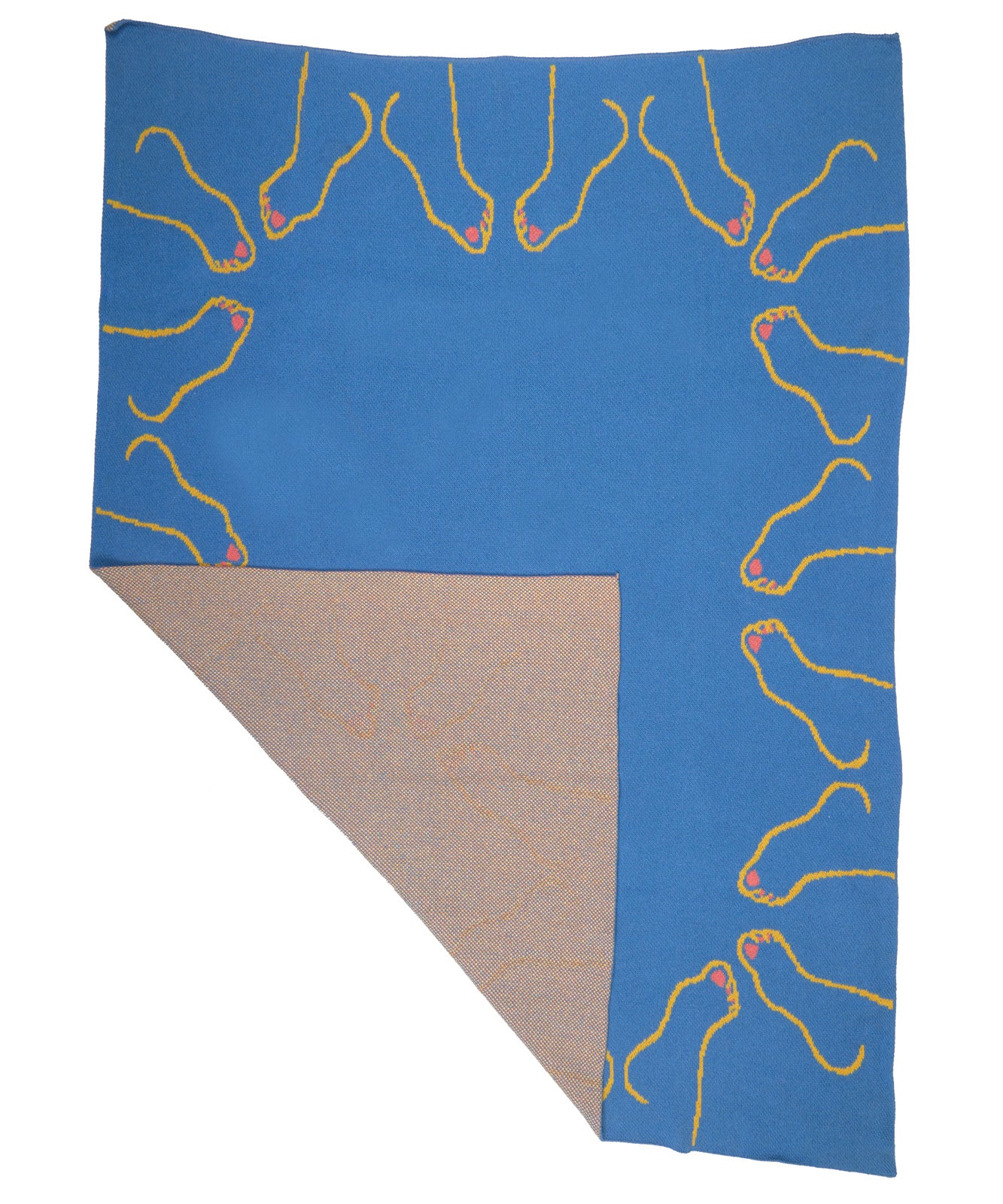 Footsie Knit Blanket - Blue