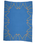 Footsie Knit Blanket - Blue