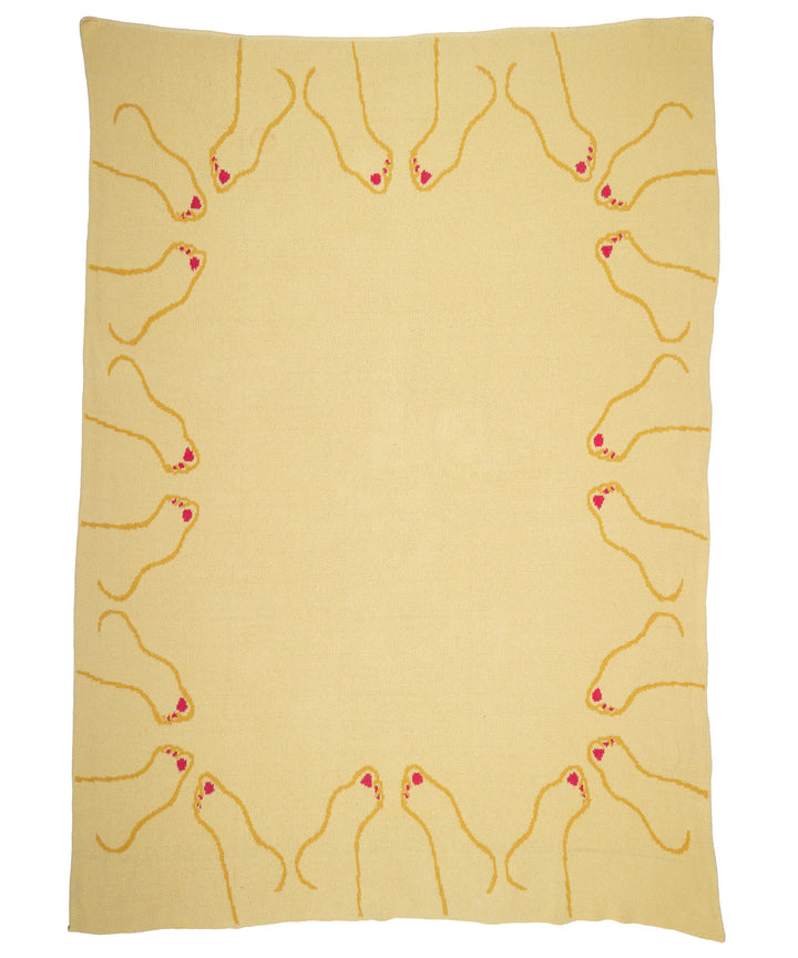 Footsie Knit Blanket - Yellow