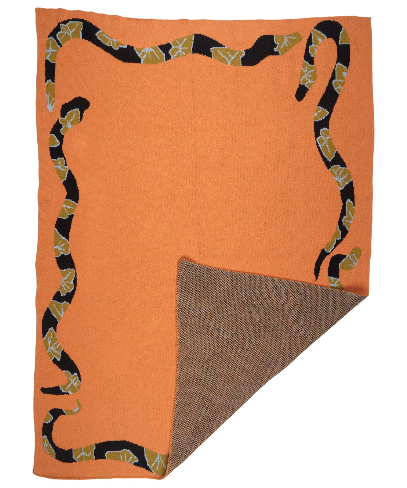 Year of the Snake Knit Blanket - Tangerine