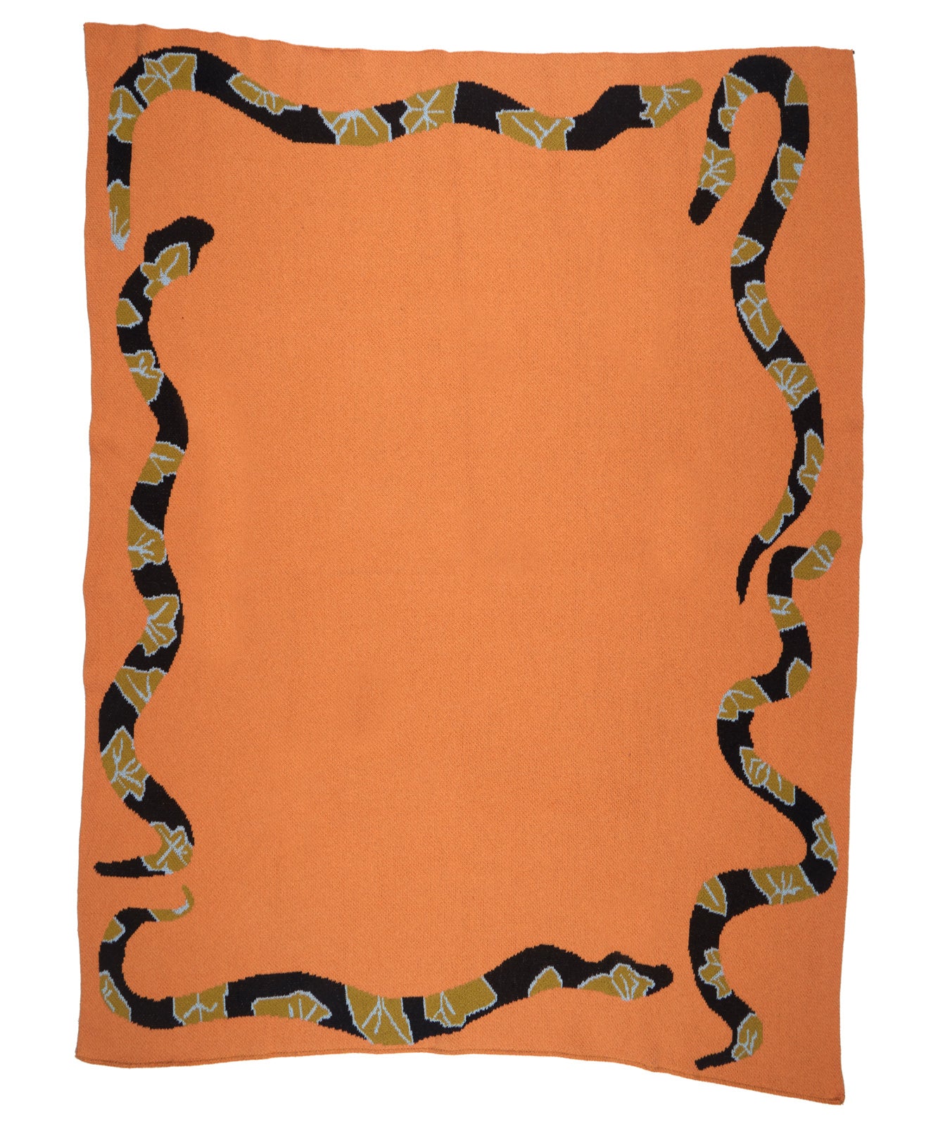 Year of the Snake Knit Blanket - Tangerine