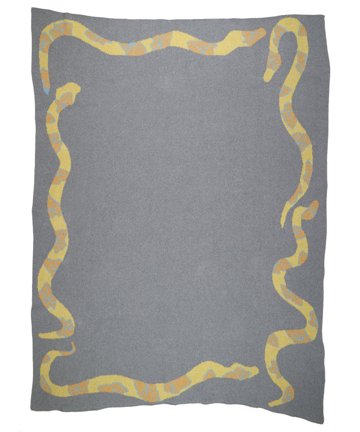 Year of the Snake Knit Blanket - Grey