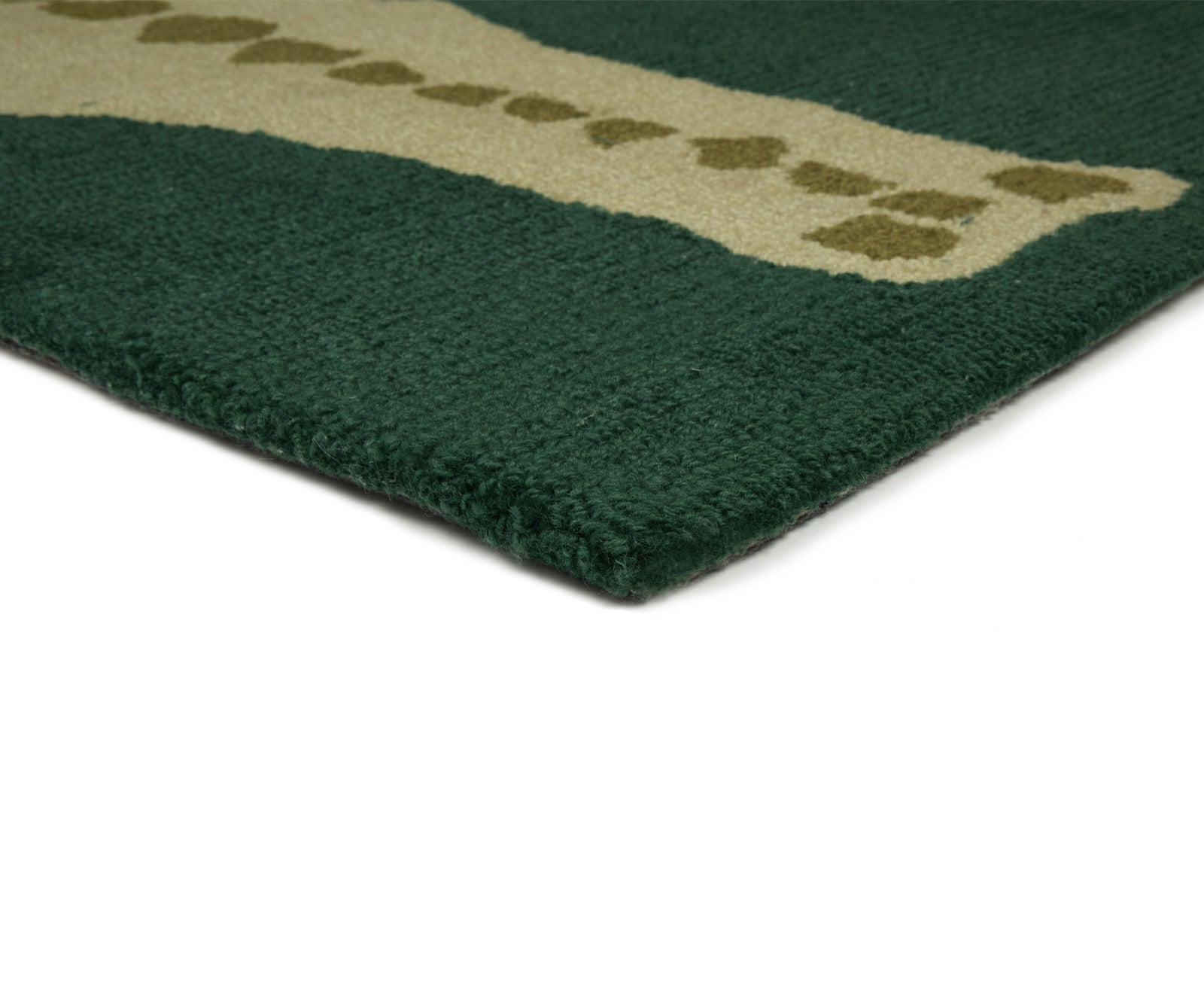 Wool Nylon Crocodile Runner - Dark Emerald